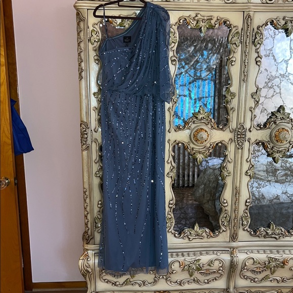 Adrianna Papell Dresses & Skirts - Adrianna Papell Slate Blue Sequin Gown